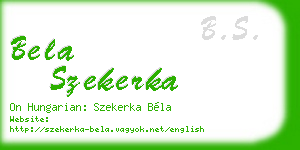 bela szekerka business card